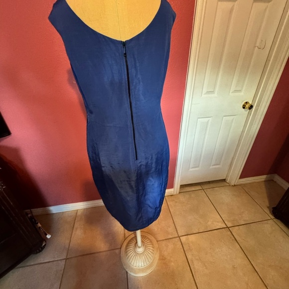 Lafayette 148 New York Blue Sheath Midi Dress - Picture 6 of 6